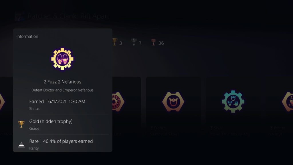 rift apart completion trophy