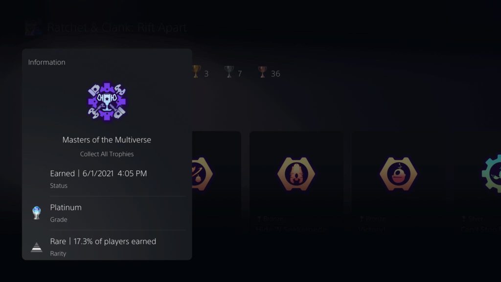 rift apart platinum trophy