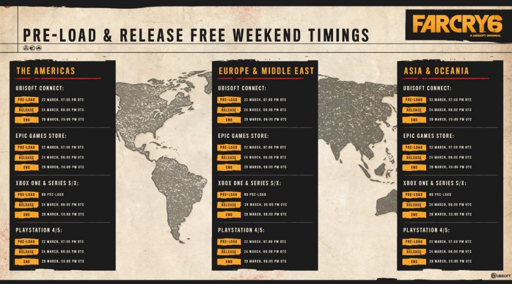far cry 6 free weekend timings
