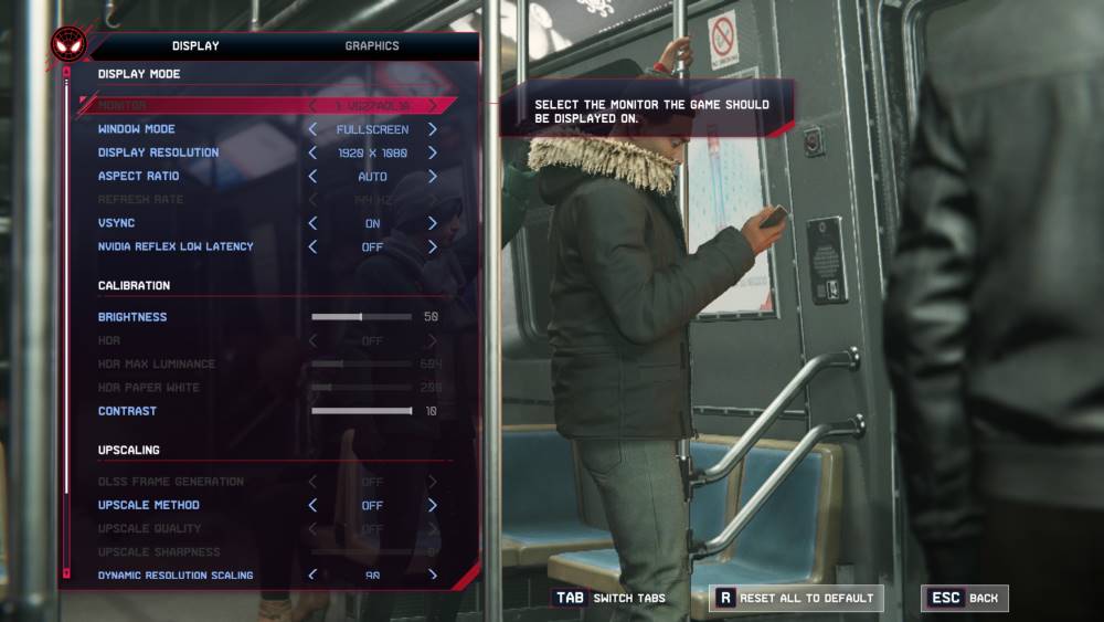miles morales pc display settings 1