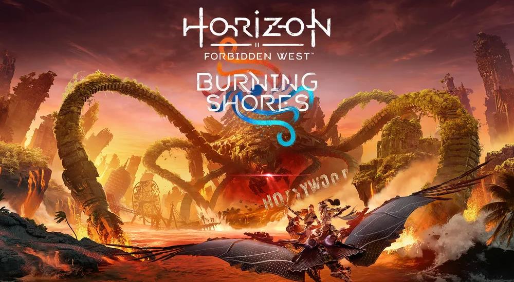 horizon forbidden west burning shores key art