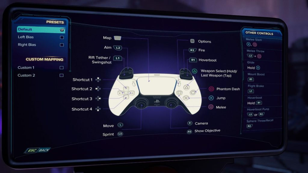 ratchet & clank rift apart controller settings