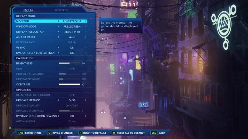 ratchet & clank rift apart graphics options 1