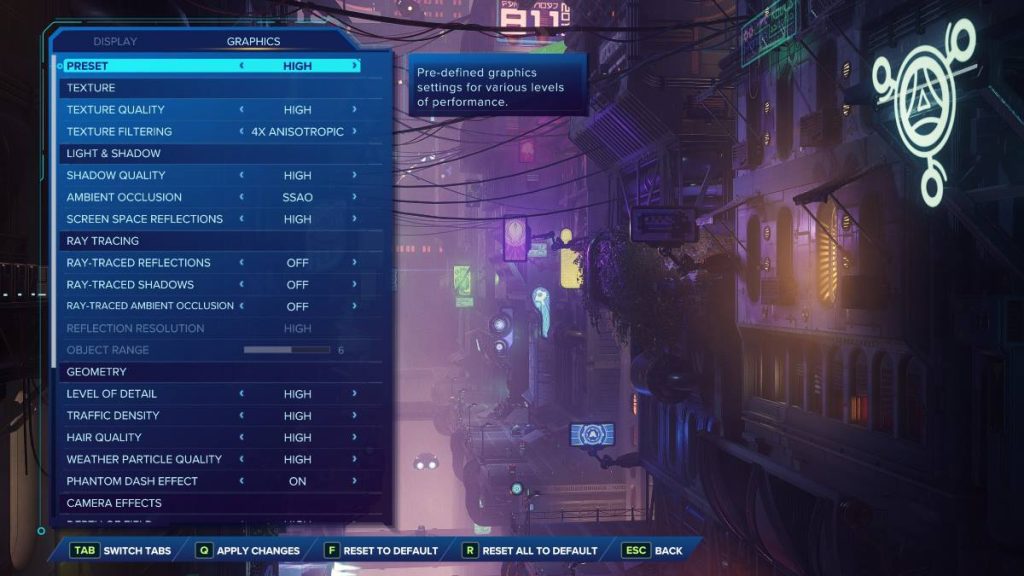 ratchet & clank rift apart graphics options 2