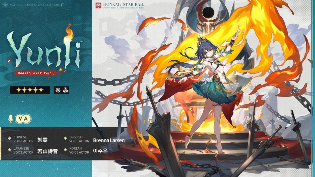 honkai star rail yunli character sheet