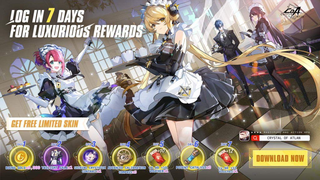 crystal of atlan launch login bonus