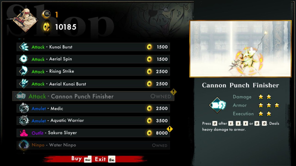 shinobi art of vengeance cannon punch finisher