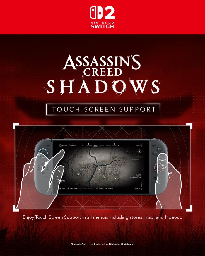 assassin's creed shadows switch 2 touch screen