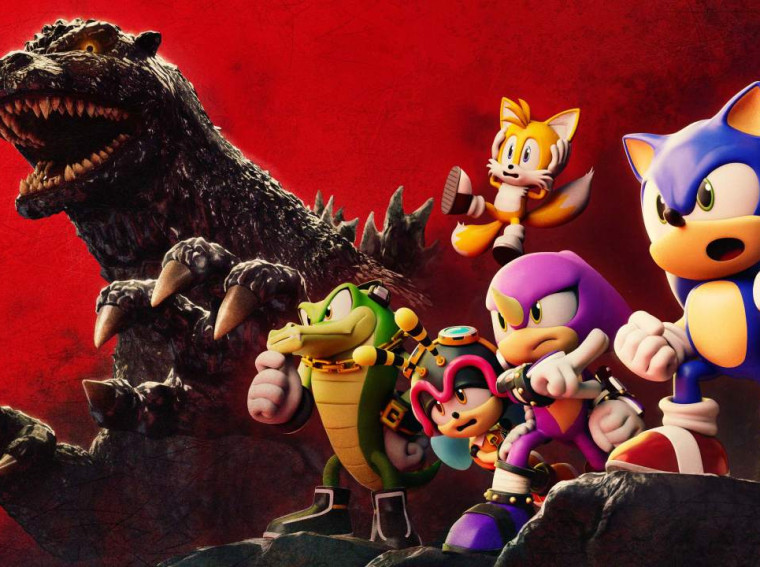 sonic rumble godzilla key art