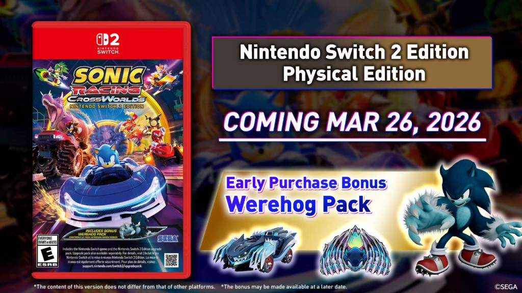 sonic racing crossworlds switch 2 physical