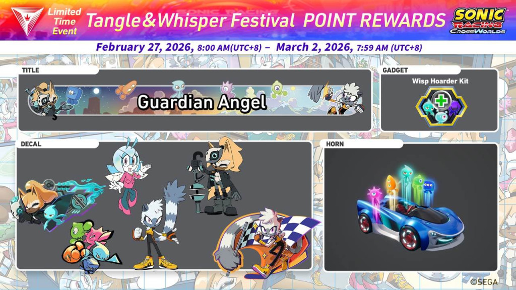 sonic racing crossworlds tangle whisper festival