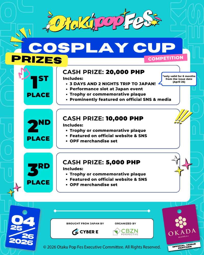 otaku pop fes 2026 cosplay prize