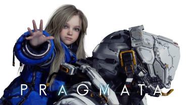 pragmata review key art logo