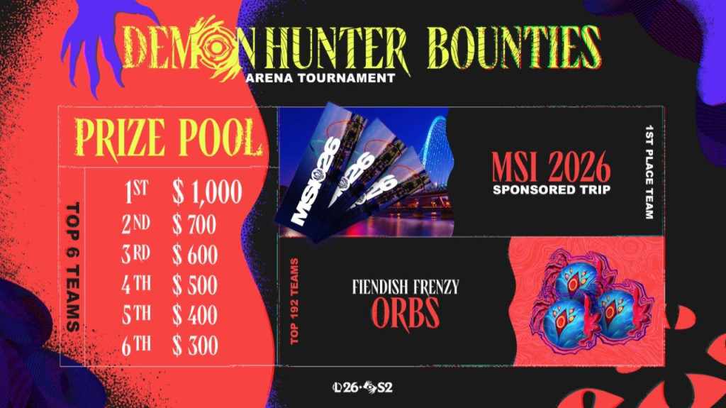 demon hunter arena tournament prizes