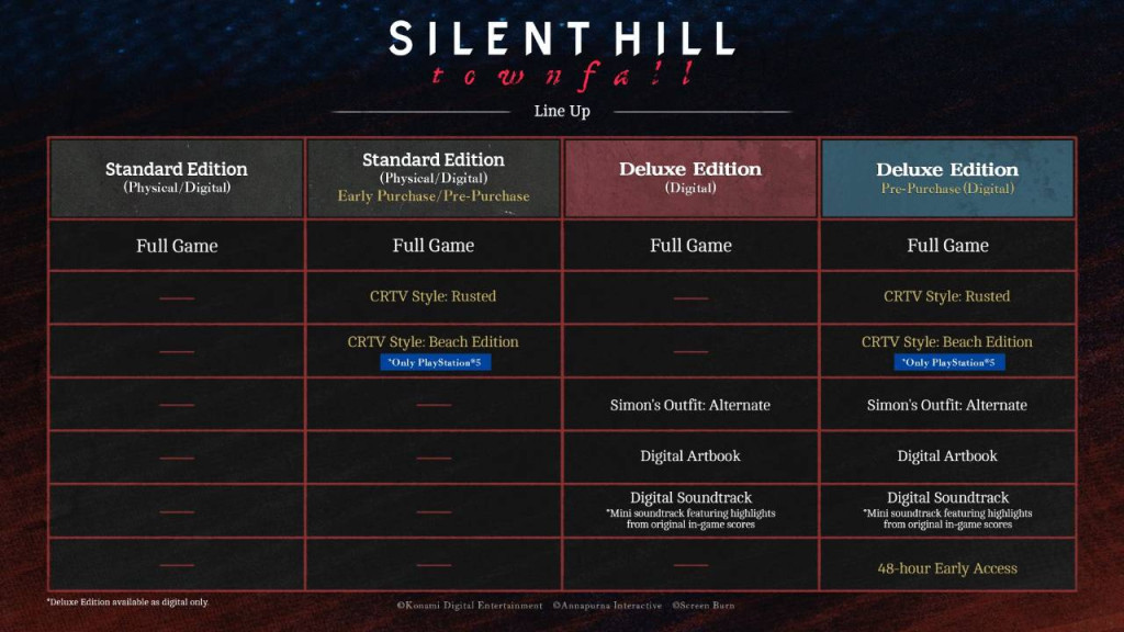 silent hill townfall lineup