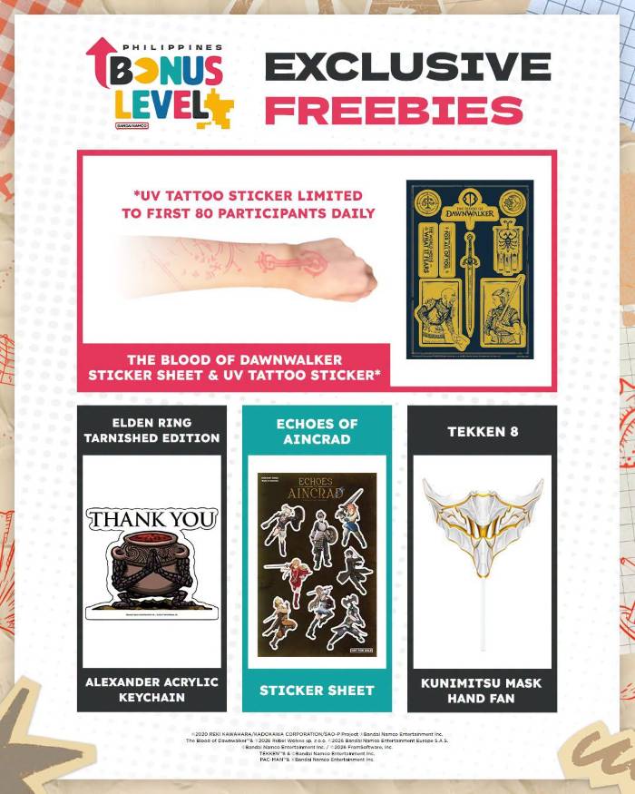 bonus level 2026 philippines bandai namco freebies 1