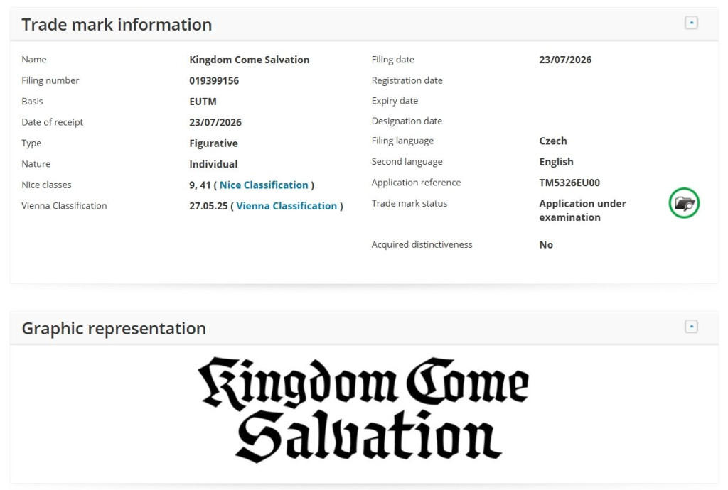 kingdom come salvation trademark 1