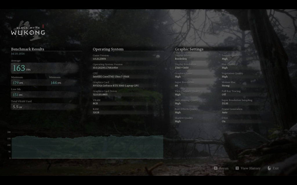 lenovo legion 5i gen 11 benchmark black myth wukong 1
