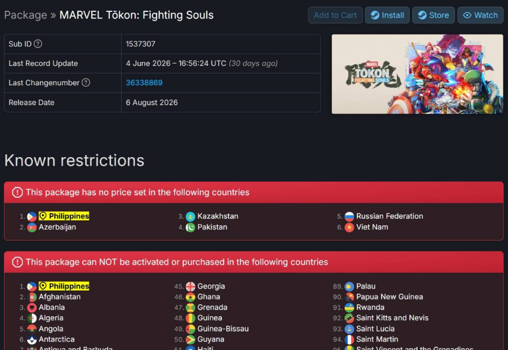 marvel tokon steam db countries ban 2