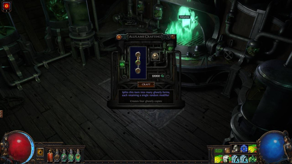 path of exile curse of the allflame crafting ui