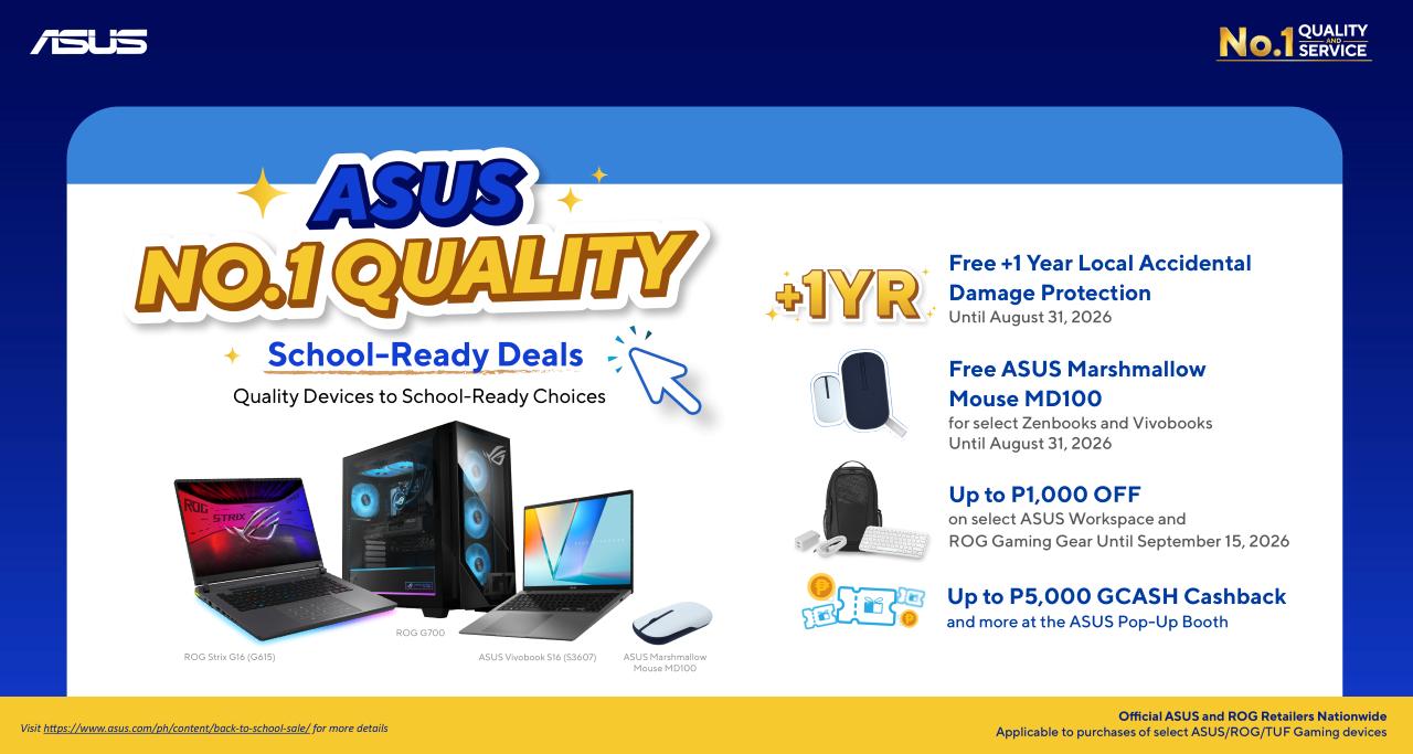 1 - ASUS No. 1 Quality, School-Ready Deals Until September 15, 2026