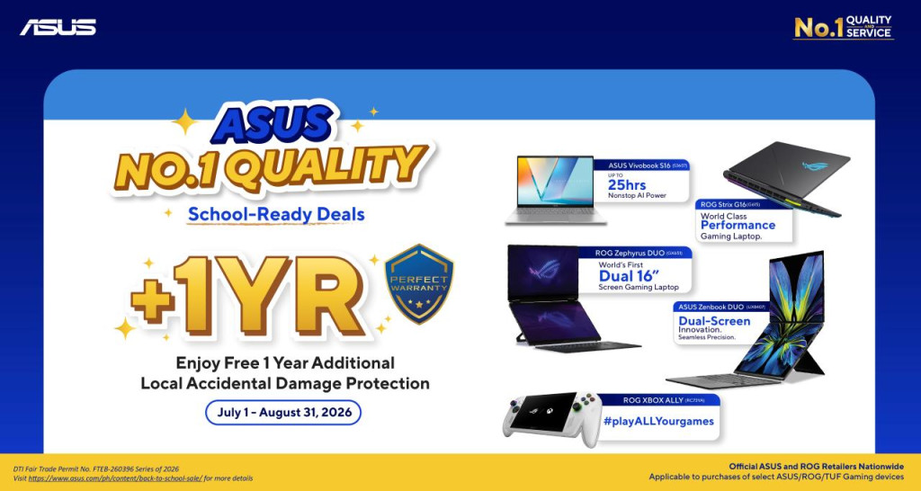 2 - FREE +1Y ASUS Local Accidental Damage Protection Until August 31, 2026