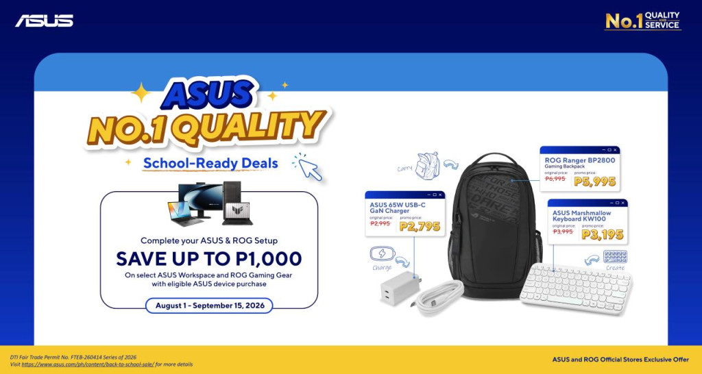 4 - Up to PHP 1k Discount on ASUS Accessories Until September 15, 2026