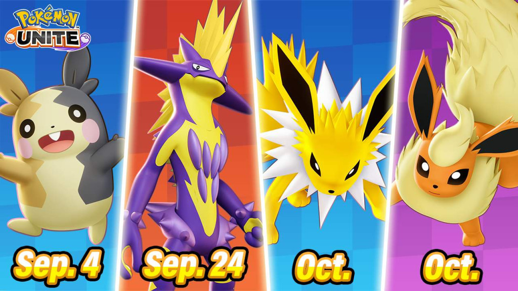 pokemon unite Morpeko Toxtricity Jolteon and Flareon_EN