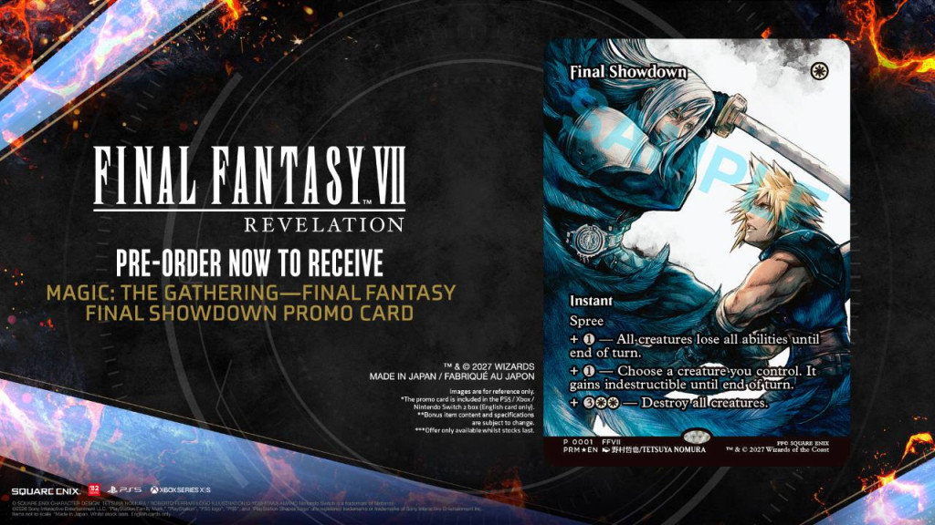 final fantasy vii revelation promo magic card