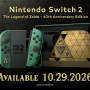 The Legend of Zelda 40th Anniversary Edition Switch 2 Announced for October 29